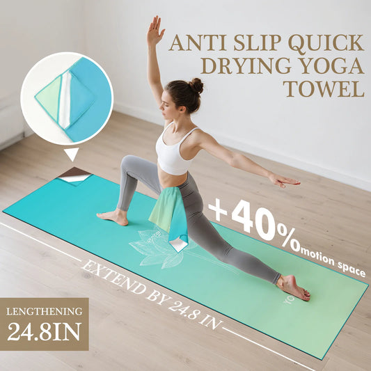 Non-Slip Yoga Mat Towel with Feet Odor Isolation Quick-Drying