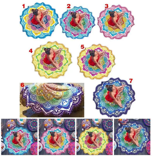 Indian Mandala Yoga Towel With Tassel