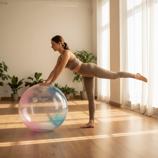 Transparent PVC Exercise Ball - Eco-Friendly & Colorful (65-90cm)
