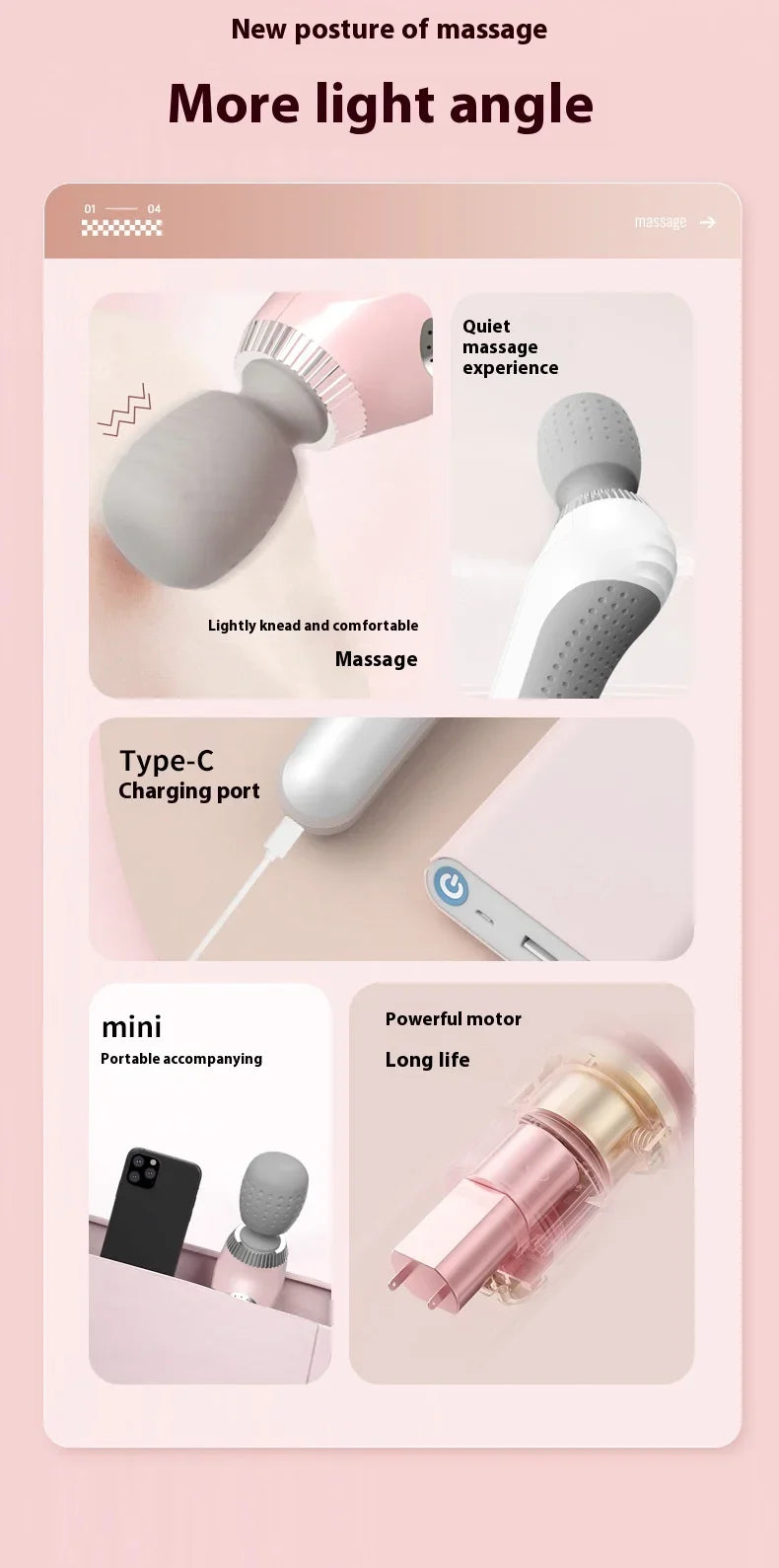 Portable Massage Gun - Deep Tissue Percussion Massager for Muscle Recovery