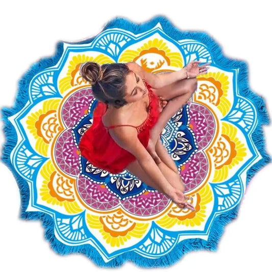Indian Mandala Yoga Towel With Tassel